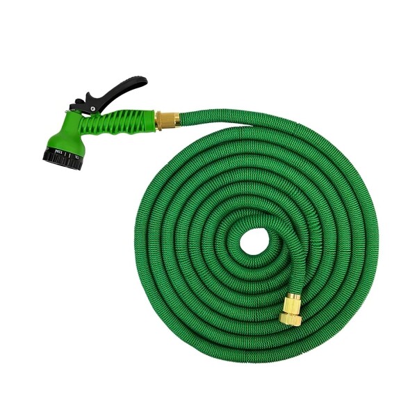 Manguera Retractil Expandible 13M Jardin + Pistola Riego Color Variante Verde