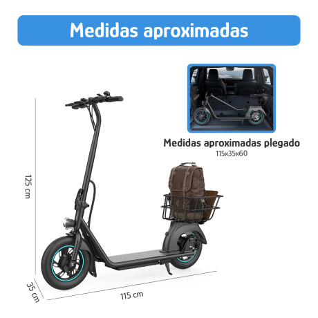 Scooter Monopatin Electrico con Cesta GYROOR X2 30km/h 450W Negro