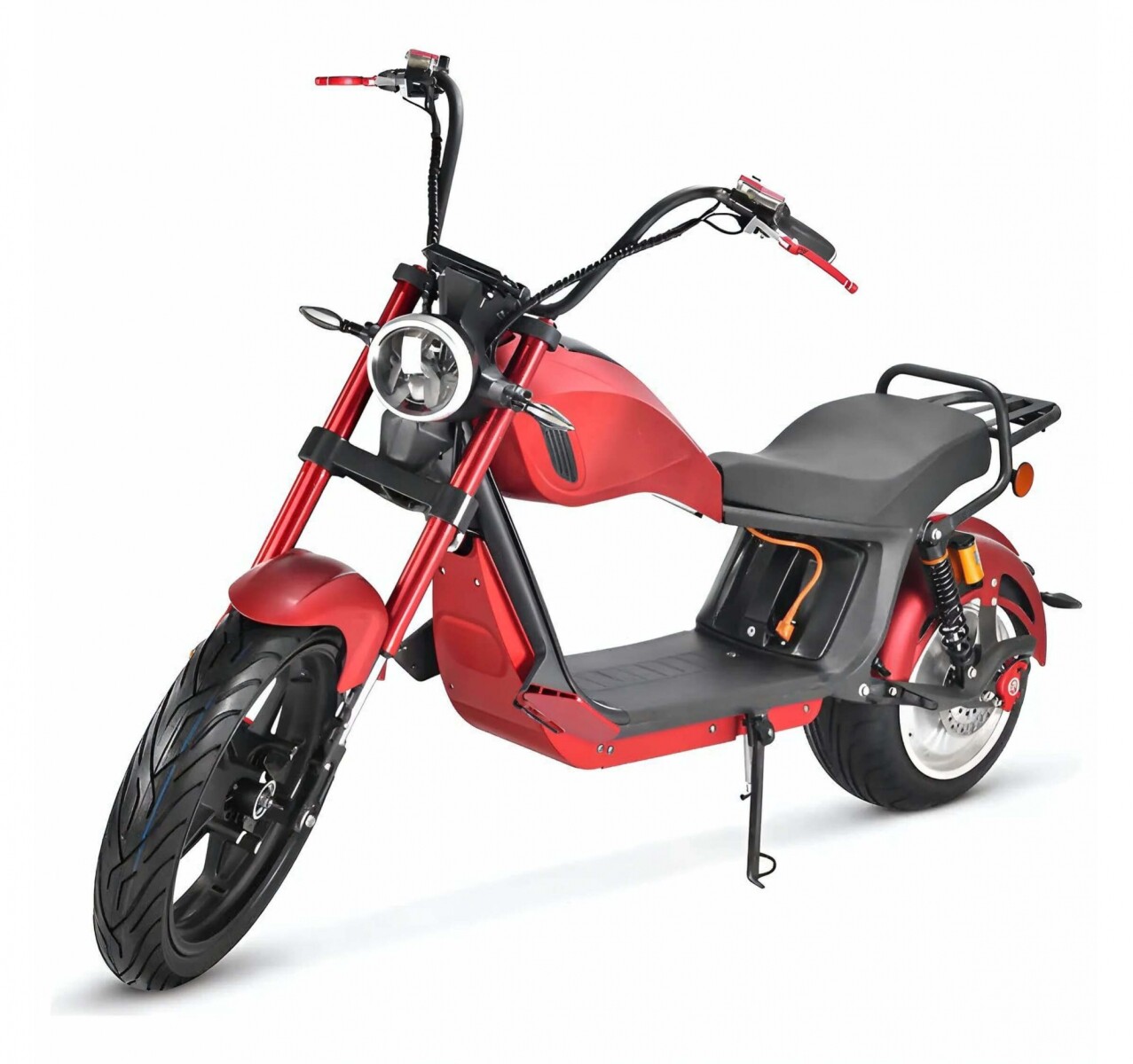 Moto Electrica Gogreen Bobber 2000W 20Ah Aluminio 55 Km/h - Color Rojo 