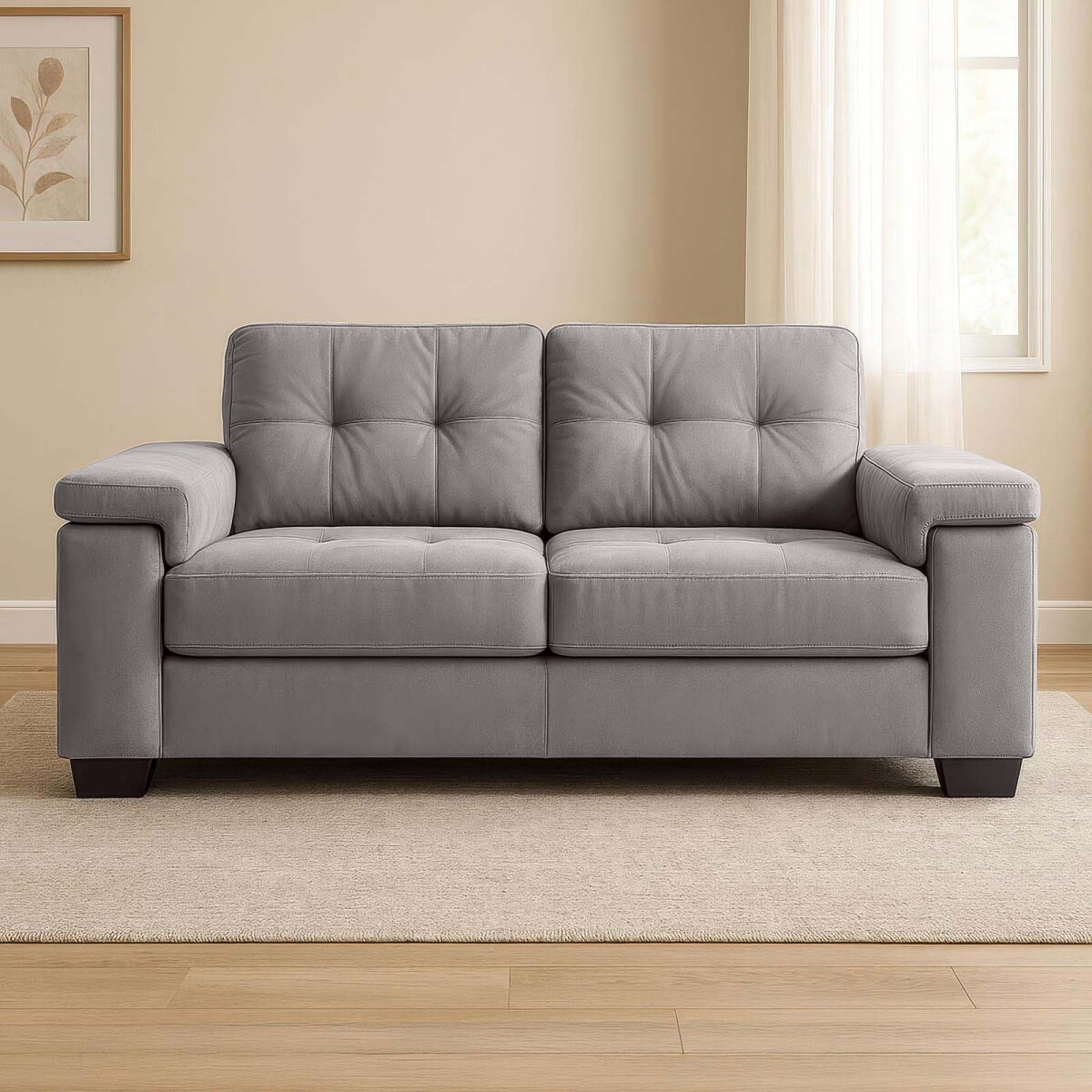 SILLÓN - 3 CUERPOS TELA GRIS LUARES 