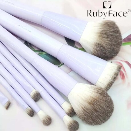 Set de Brochas Completo Pinceles Maquillaje Lila