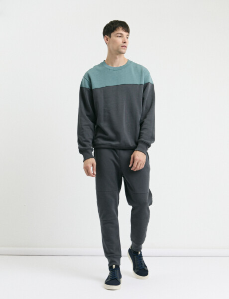 470916 SWEATER HARRY Petroleo/gris Oscuro