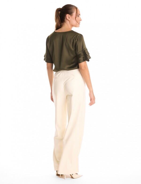 Blusa Saten Volados VERDE