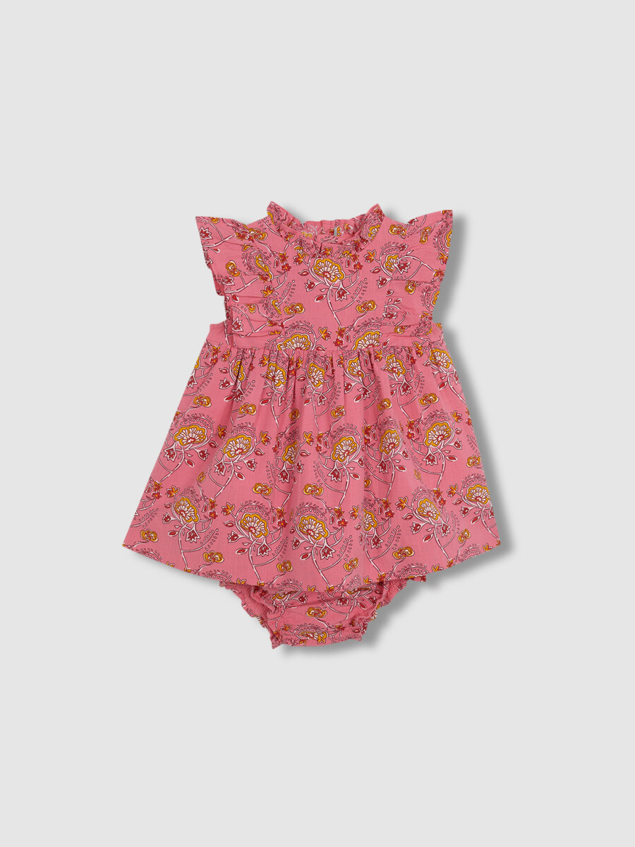 Vestido Estampado Indio Rosa