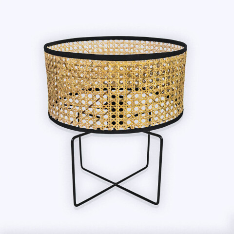 LAMPARA MIMBRE BEIGE P/MESA 30X34,5CM Unica