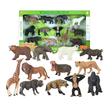 Set Colección Animales de la Selva 12 Mini Figuras Plástico Multicolor
