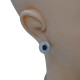 Caravanas en oro 18k blanco, brillantes y zafiro oval Caravanas en oro 18k blanco, brillantes y zafiro oval