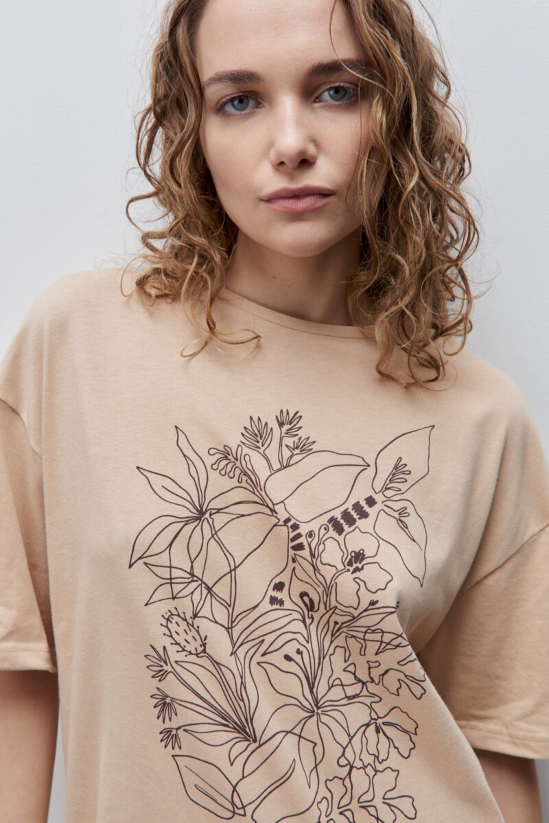 REMERA MECA Beige