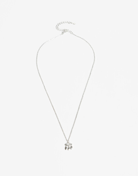 Cadena Corta con Dije Strass Cadena Con Dije Plata 925 Y Cubic - Plateado