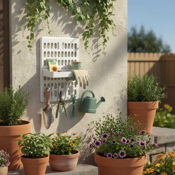 Panel Tablero Organizador Ranurado de Pared Cocina Baño Color Blanco