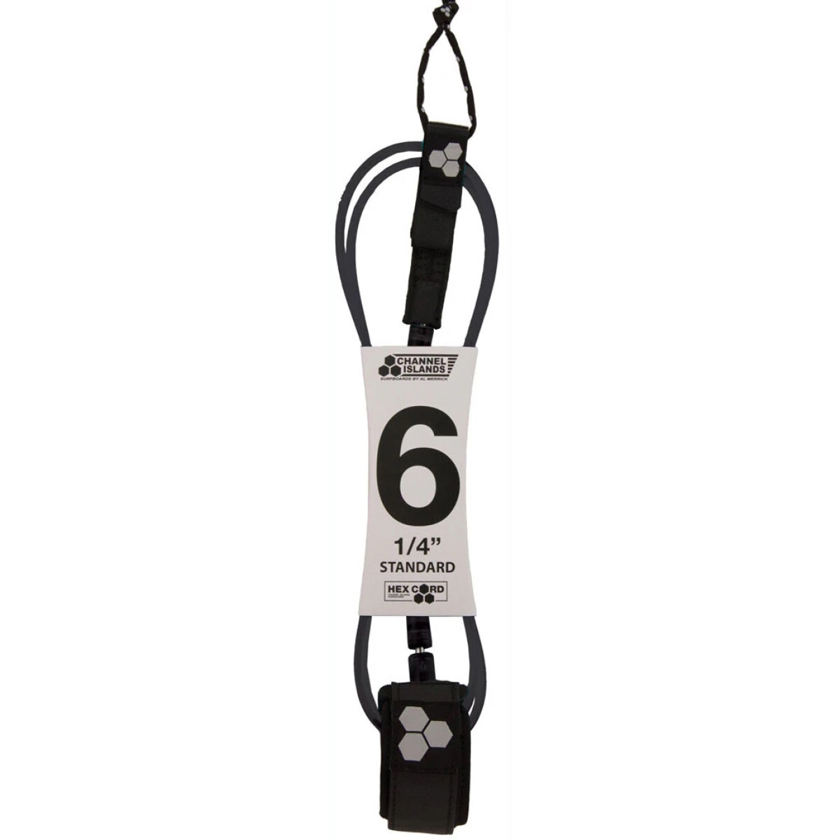 Leash - Channel Islands - Standard - 6ft 1/4'' (6.35mm) - Hex Cord 