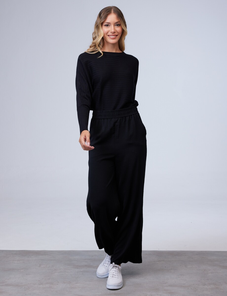 Pantalon Crepe Wide Leg - Negro 