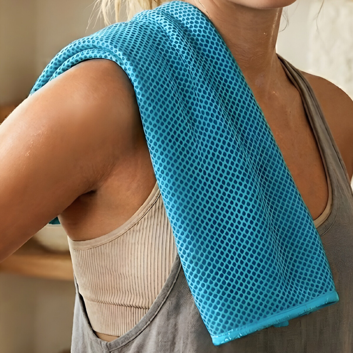 Toalla Deportiva Enfriadora Instantánea Microfibra 90×30cm - Color Azul 