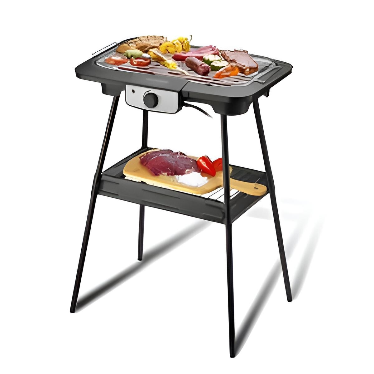 [OUTLET] Grill Parrilla Eléctrica Negra Multilaser Gourmet con Pedestal Potencia 1800W 
