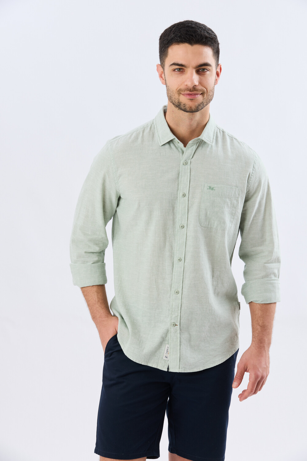 CAMISA LISA DE LINO Menta