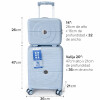 Set Valijas De Viaje Rígidas 2 Piezas Carry On 14” Y Valija 20” Celeste