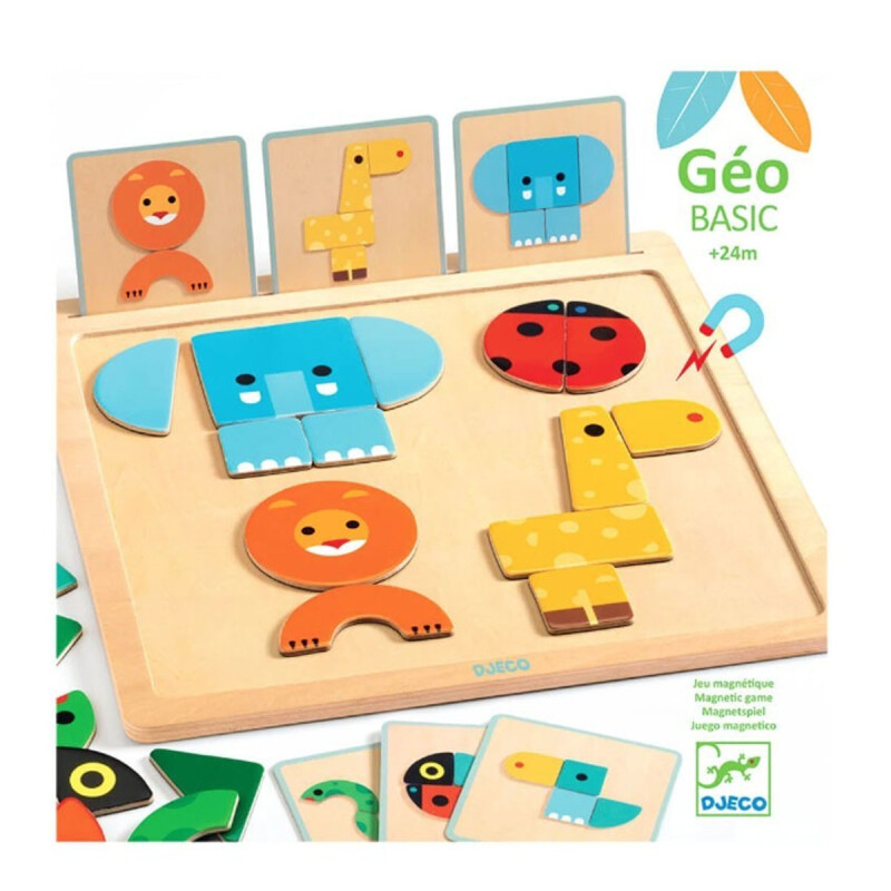 Tablero magnético de madera GeoBasic Djeco Tablero magnético de madera GeoBasic Djeco