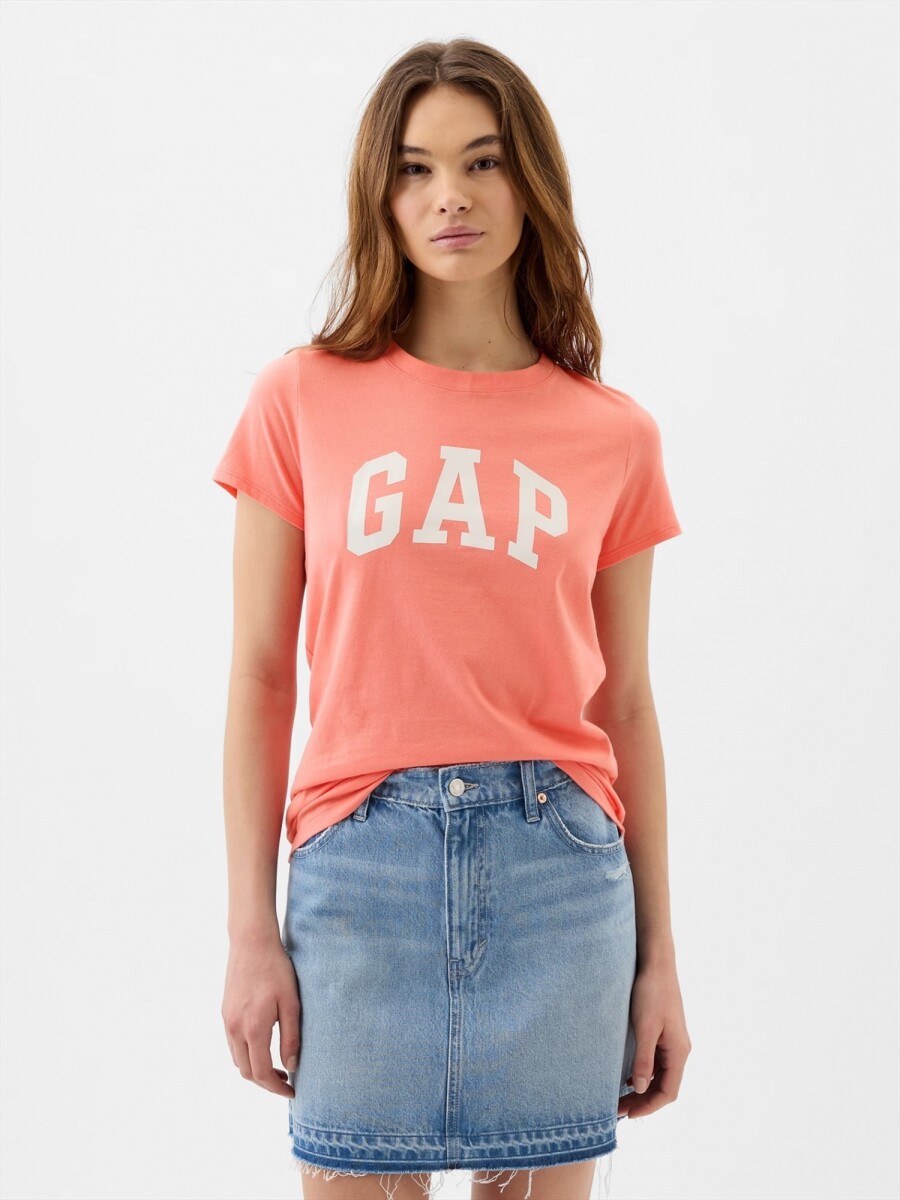 Remera Logo Gap Manga Corta Mujer - Cupid Pink 