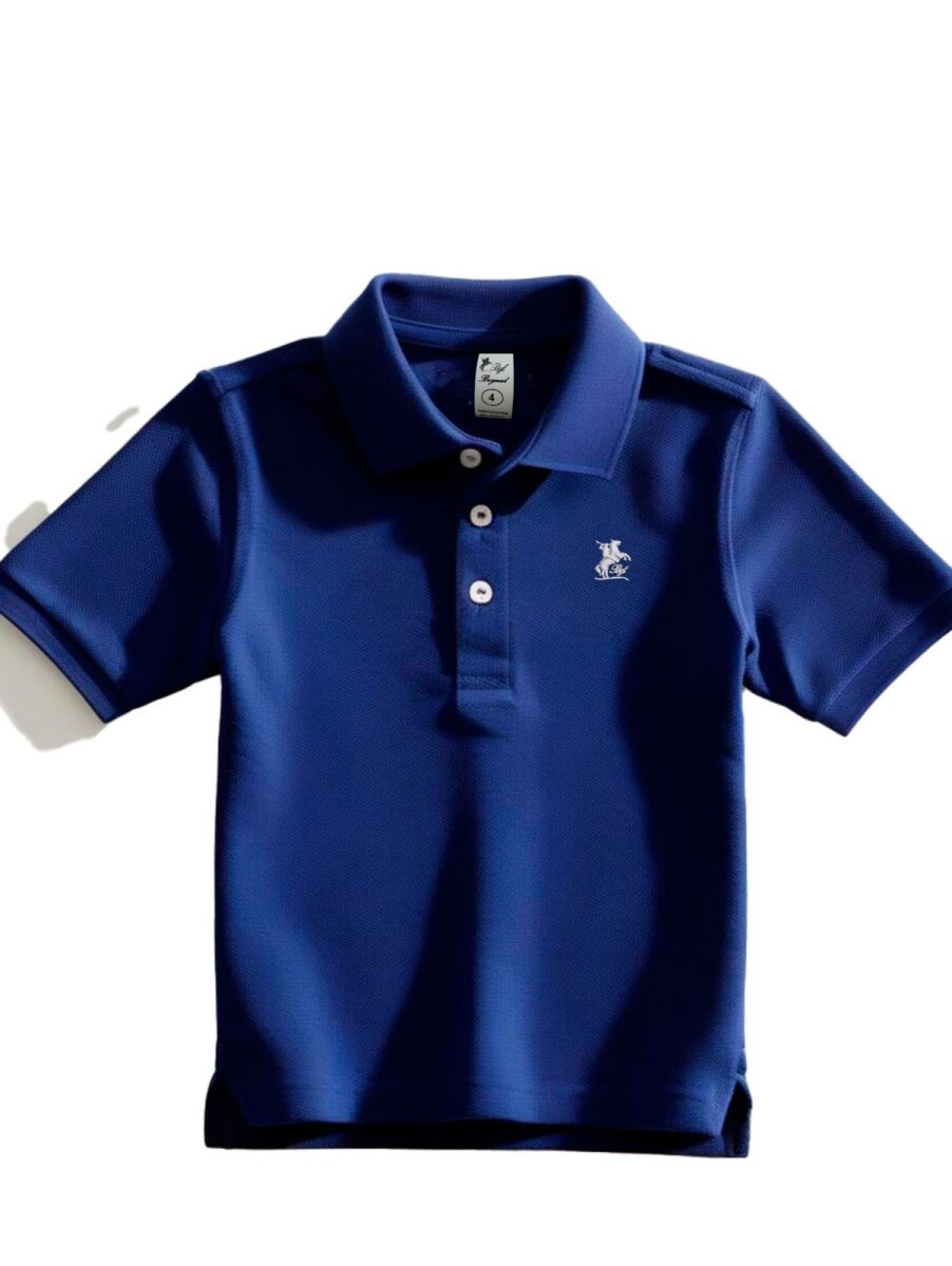 Remera tipo polo niño - Azul 