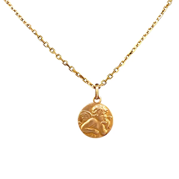 Dije Ángel de la guarda-Oro bajo-Sin Piedra-CP8607 sinpiedra