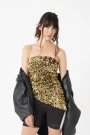 TOP STRAPLESS ASIMÉTRICO Oro