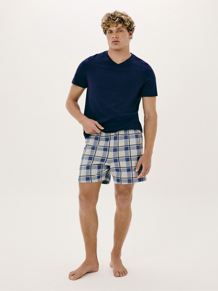 PIJAMA MASCULINO ESTAMPADO - AZUL 