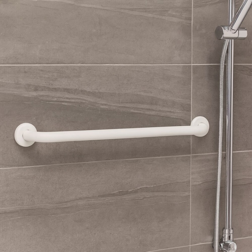 Barra de apoyo horizontal 457 mm blanco anti-bacterial Barra De Apoyo Horizontal 457 Mm Blanco Anti-bacterial