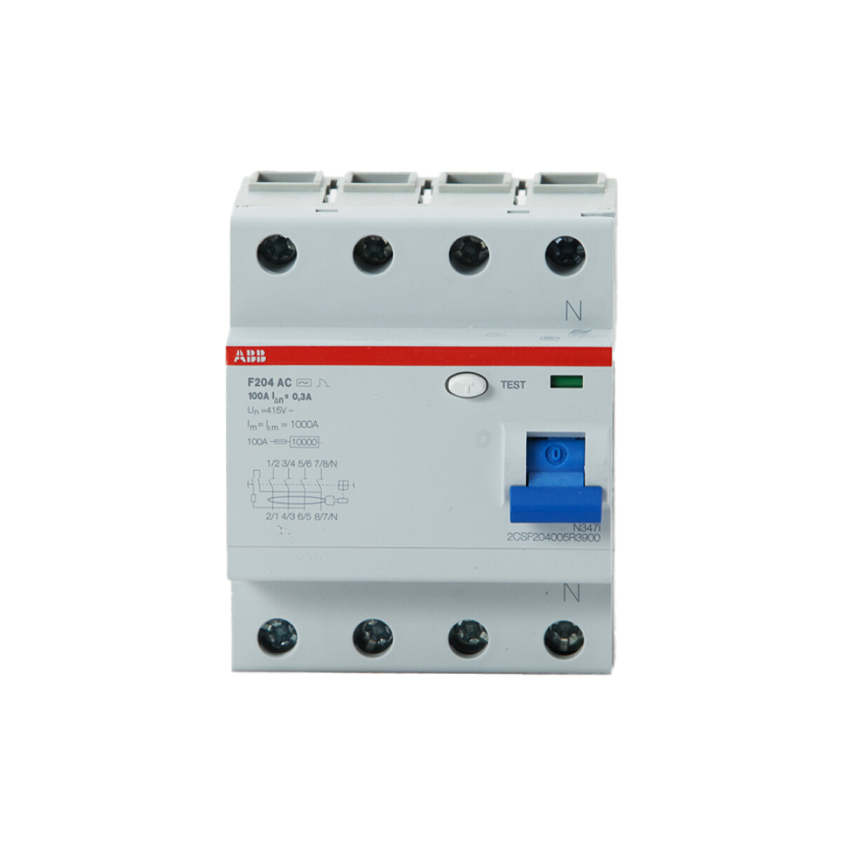 Interruptor diferencial 4P - 10kA - Linea F200 - ABB - 100A 300mA 