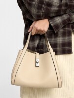 Bolso Tote Con Bolsa Interior crudo