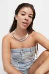 COLLAR RIGIDO DE ALEACIÓN DE METALES BAÑADA EN PLATA DE LEY Colgante