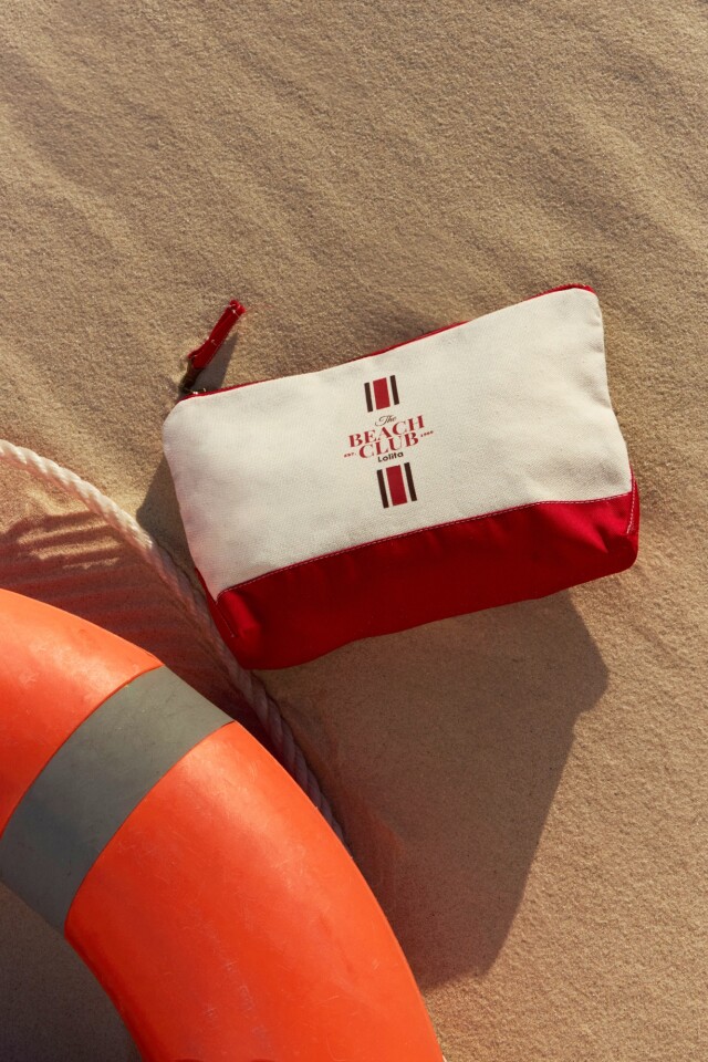 Necessaire rayado The Beach Club rojo