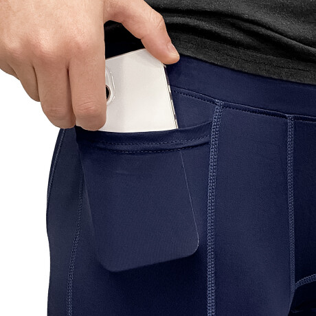 Pantalón Deportivo Calza Larga X2 Térmica Con Bolsillo Para Hombre Negro-Azul