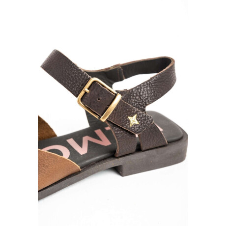 Sandalias Cangrejeras De Cuero Chocolate