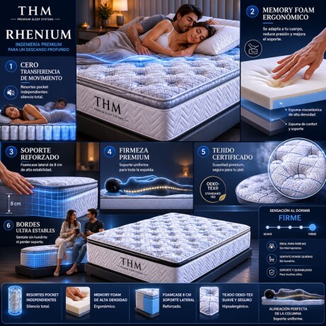 Colchon de resortes 2 plazas HAMPTONS Rhenium Colchon de resortes 2 plazas HAMPTONS Rhenium