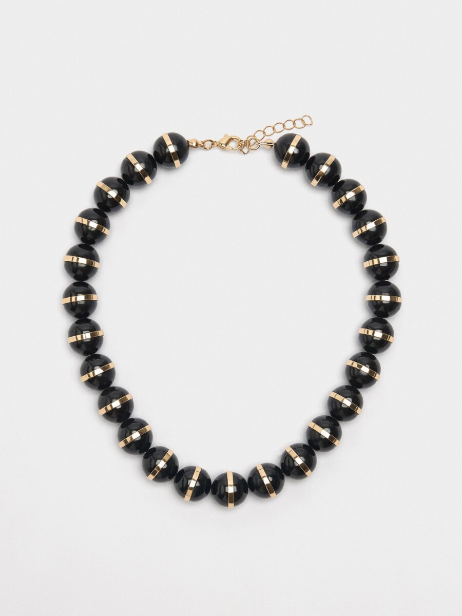 Collar Corto De Cuentas negro