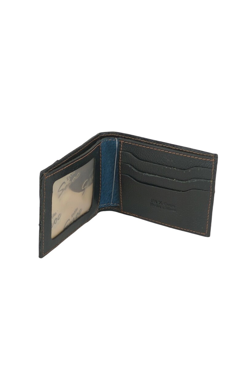 Billetera de cuero al corte Azul