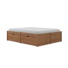 Cama Madera Maciza Con Cajones - Queen - Linea Beauty Amendoa