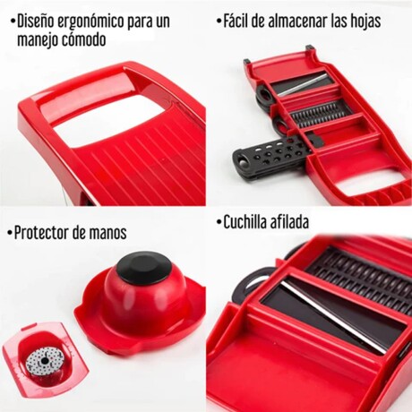Multi Procesador Manual Rallador Picador Cortador Verduras Rojo