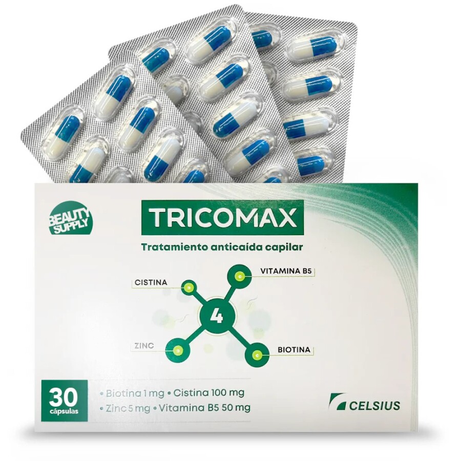 Tricomax 30 Cápsulas – Suplemento Fortalecedor Capilar Tricomax 30 Cápsulas – Suplemento Fortalecedor Capilar