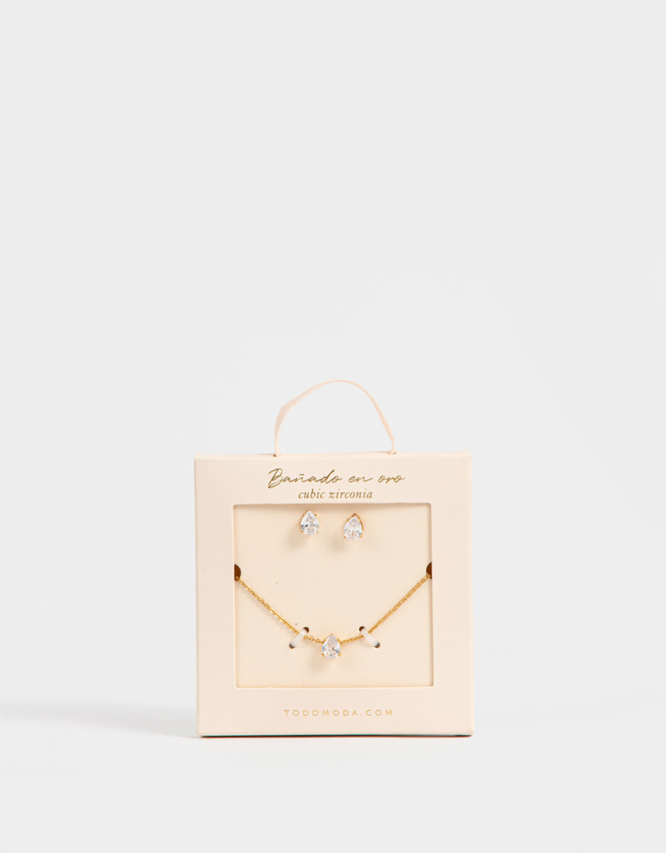 Set De Collar Y Aros Con Cubic Zirconia 