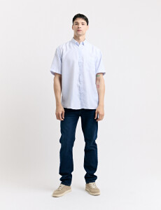 012663 CAMISA HARRINGTON LABEL Blanco/celeste