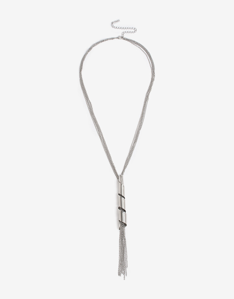 Collares Largos Metal Collares Largos, Espiral - Plateado Rodio