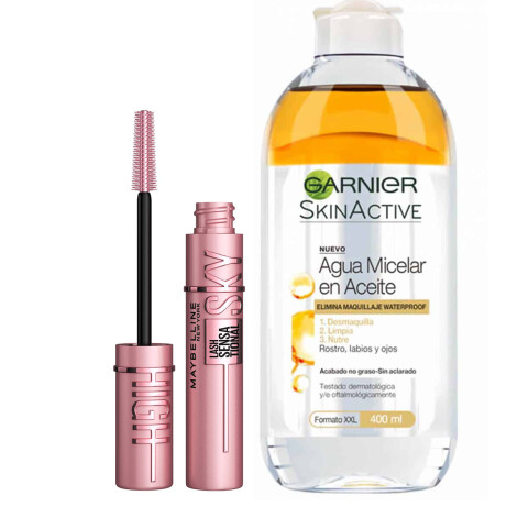 Pack Máscara de Pestañas Maybelline Sky High + Agua Micelar Garnier 400ml Pack Máscara de Pestañas Maybelline Sky High + Agua Micelar Garnier 400ml