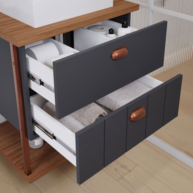 Juego De Muebles De Baño Uni Con Espejo, 60 Cm, Mgm Dark Gray Mobile Juego De Muebles De Baño Uni Con Espejo, 60 Cm, Mgm Dark Gray Mobile