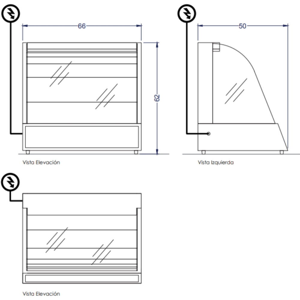Vitrina Calefaccionada Curva Sobremesa VMCD-2 Vitrina Calefaccionada Curva Sobremesa VMCD-2