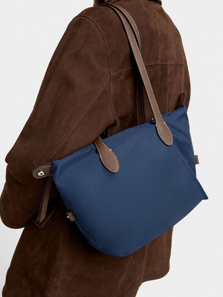 Bolso Shopper De Nylon S azul-marino