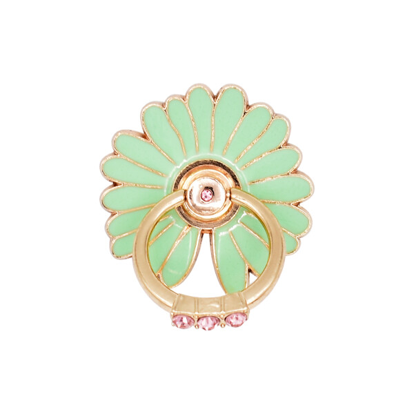 Anillo para celular diseño flor color verde Anillo Para Celular Diseño Flor Color Verde