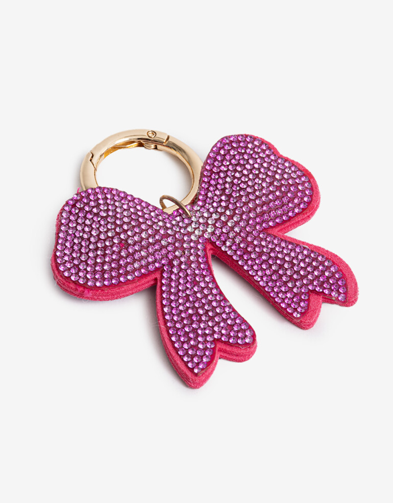 Llavero Llavero Y Bag Charm Moño Strass - Fucsia Claro