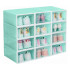 Caja Organizadora Zapatos Zapatera 24 Unidades Caja Apilable Variante Corazón Color Verde Agua
