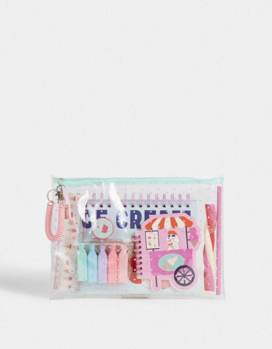 Set De Librería En Estuche - Combinacion Multicolor 